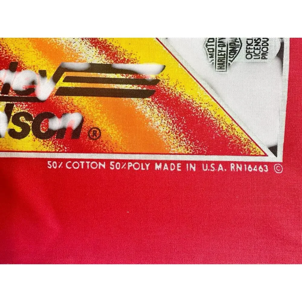 Harley Davidson Red Bandana‎ USA RN 16463 Scarf Handkerchief Eagle Cotton Poly